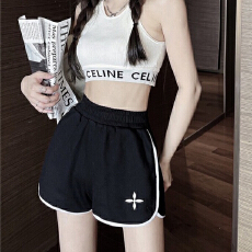 批发<b class='q'>运动</b>外穿短裤女宽松刺绣显瘦时尚阔腿裤