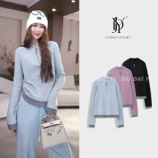 批发玖黛衣【恒温宝】新新款时尚百搭显瘦修身<b class='q'>长袖</b><b class='q'>T</b><b class='q'>恤</b>