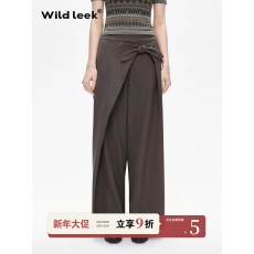 批发Wild leek <b class='q'>原创</b>蝴蝶结西裤女2026SS分割腰头立体剪裁垂感休闲裤子