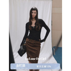 批发复古麂皮宽腰带直筒<b class='q'>包臀</b><b class='q'>半身</b>裙女冬休闲百搭中<b class='q'>长裙</b>