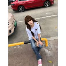 批发实价 原版刺绣/密针绣/螺纹领 【100%纯棉/220克超爽棉】短袖t恤