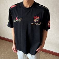 批发实价 原版刺绣/密针绣/螺纹领【100%纯棉/220克超爽棉】短袖t恤女