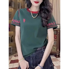 批发美式复古纯棉<b class='q'>高端</b>潮牌短袖T恤女士夏季2025新款胖mm大码显瘦上衣