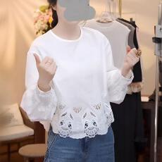 批发早秋法式镂空长袖<b class='q'>衬衣</b>女2025设计感<b class='q'>气质</b>显瘦刺绣压褶百搭大码上衣
