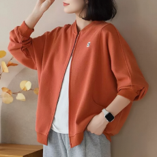 批发<b class='q'>中年</b>妈妈大码运动休闲开衫2026春秋装新款小个子卫衣女洋气短<b class='q'>外套</b>