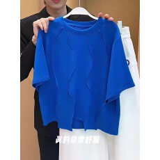 批发小众高级感女装T恤2026年夏季短袖拼接气质炸街休闲时髦短袖上衣