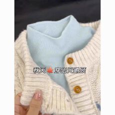 批发软fufu奶蓝色小立领加绒针织衫女秋季<b class='q'>修身</b>毛衣打底上衣半高领内搭