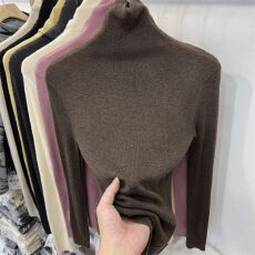 批发韩版修身高领打底衫女2025秋冬<b class='q'>新款</b>内搭针织衫外穿堆堆领毛衣百搭