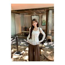 批发宋正恩白色假两件开衫长袖内搭T恤女韩系巨好看早秋穿搭打底上衣