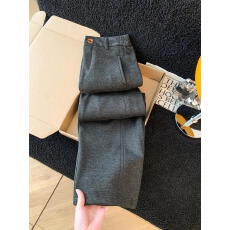 实拍  慵懒垂感休闲阔腿裤女秋冬2025新款加绒加厚直筒裤子