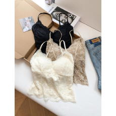 批发蕾丝吊带背心女美背<b class='q'>内衣</b>带胸垫一体2026新款上衣内搭可外穿打底衫