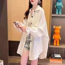 批发官图 【100涤纶】<b class='q'>韩版</b>衬衫女夏季新款薄款开衫防晒外套潮