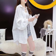 批发官图【特价】 夏季<b class='q'>韩版</b>薄款透气镂空蕾丝防晒衬衫上衣外套