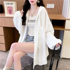 批发官图 特价【100涤纶】夏季<b class='q'>韩版</b>中长款连帽防晒上衣外套