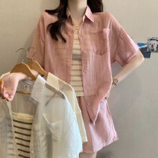 批发实拍 特价【原版质量】夏季防晒三件套<b class='q'>衬衫</b>上衣外套+裤子+背心