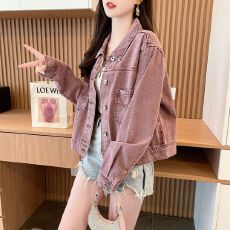 批发 特价【牛仔面料】春秋短款小个子韩版百搭宽松牛仔外套