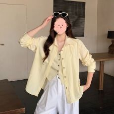 批发特惠【原版面料】春夏韩版小清新<b class='q'>假两件</b>翻领长袖<b class='q'>衬衫</b>