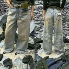 批发2025年冬季喷色做旧扎染辣妹直筒牛仔<b class='q'>裤</b>复合绒时髦洋气