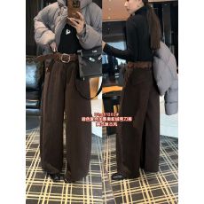 批发美式复古弯刀<b class='q'>裤</b>复合奥粒绒保暖舒适配腰带牛仔<b class='q'>裤</b>(配腰带)