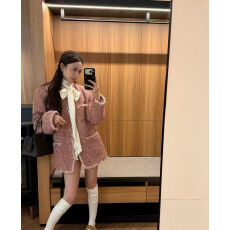 批发圣诞款高品质定制面料重工羽绒小香风外套