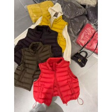 批发爆款2025秋<b class='q'>冬</b>圣诞新款欧货时尚立领拉链纯色百搭显瘦棉服马甲女潮