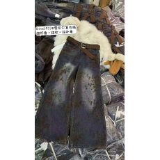 批发新中式老钱<b class='q'>裤</b>雪尼尔提花牛仔<b class='q'>裤</b>绒感复古宽松直筒阔腿<b class='q'>裤</b>