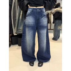 批发R13十三行正版2025冬季新款复古渐变色水洗百搭宽松加绒牛仔<b class='q'>裤</b>女