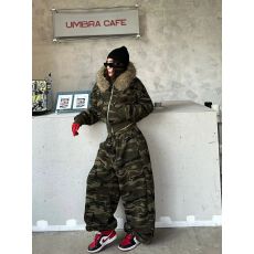 批发超牌街头风加绒迷彩个性套装欧美风休闲户外<b class='q'>运动</b>款