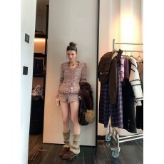 批发十三行2025秋季新款气质小香风毛呢流苏外套+<b class='q'>休闲</b><b class='q'>短裤</b>套装