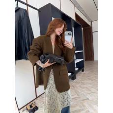 批发春款新款老钱风加厚无领<b class='q'>西装</b>外套女宽松慵懒风毛呢大衣（不夹棉）