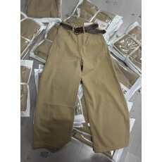 批发欧货时髦卡其色拖地<b class='q'>阔腿裤</b>女2025秋季新款简约宽松通勤风休闲长<b class='q'>裤</b>