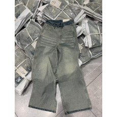 批发26SS巴黎Baggy反底水洗做旧直筒宽松高端美式牛仔<b class='q'>裤</b>男女