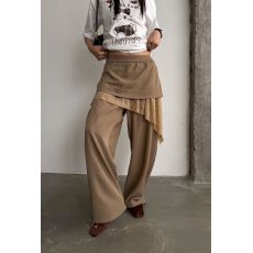 批发韩系叠穿假两件蕾丝拼接直筒<b class='q'>裤</b>早春小众复古腰封屁帘显瘦阔腿长<b class='q'>裤</b>