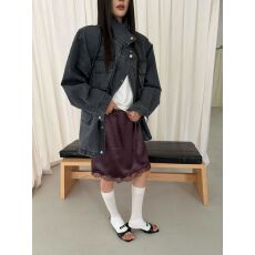 批发深圳2026新款南油女装欧货高级感时尚醋酸蕾丝拼接松紧腰半身裙女