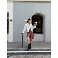 批发26年早<b class='q'>春</b>韩系时尚格纹不规则下摆半身裙