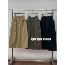 批发春款工装风大口袋宽松阔腿<b class='q'>裤</b><b class='q'>复古</b>休闲工装长<b class='q'>裤</b>潮流原单