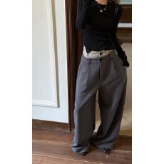 批发2026春款韩系重工双层腰头<b class='q'>西服</b>裤