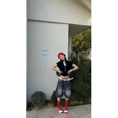 批发<b class='q'>韩国</b>东大门春夏新款复古水洗波点印花高腰百搭时尚显瘦牛仔短裤女