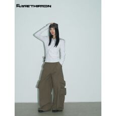 批发新品2026春夏休闲<b class='q'>裤</b>重工设计工装口袋阔腿<b class='q'>裤</b>