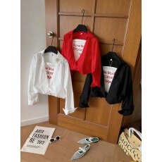 批发新品设计款假两件抹胸字母吊带<b class='q'>衬衫</b>