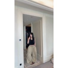 批发MMBBT黑色美式户外抽绳休闲<b class='q'>裤</b>女春秋新款宽松街舞工装运动<b class='q'>裤</b>子