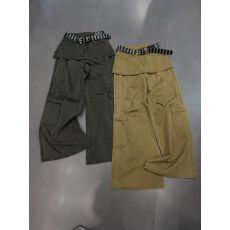 批发韩国东大门设计重工P连工装口袋洗水微喇<b class='q'>裤</b>（配皮带）