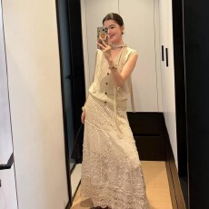 批发爆款十三行大头花同款针织重工半身裙裙子