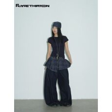 批发十三行爆款新品2026设计格子P连<b class='q'>牛仔</b><b class='q'>裤</b>休闲<b class='q'>裤</b>