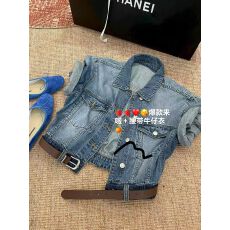 批发春夏新款时尚百搭宽松设计感腰带边<b class='q'>牛仔</b>外套女宽松上衣女