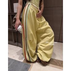 批发高腰侧条纹阔腿裤女宽松垂感休闲长裤慵懒风2026夏季新款灰色卫裤