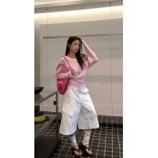 批发2026夏季韩系设计蕾丝腰头工装口袋中<b class='q'>裤</b>