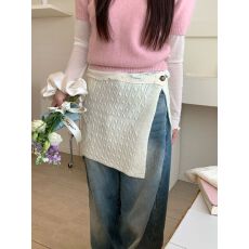 批发韩版纽扣<b class='q'>毛线</b>针织屁帘女春夏新款时尚百搭小众氛围感叠穿半身裙子