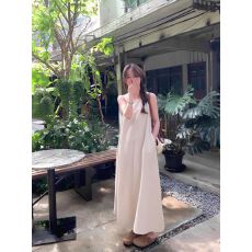 批发夏季女装批新款发chic镂空露背简约气质中长款圆领背心无袖<b class='q'>连衣裙</b>