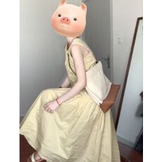 批发2026新款小个子法式黄色连衣裙子夏季女装气质高级感无袖背心长裙